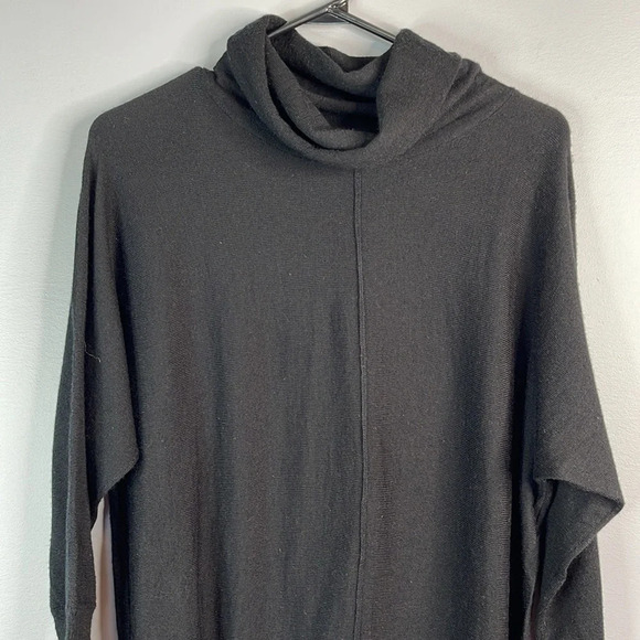 CALVIN KLEIN Merino Wool Turtleneck Sweater Black Long Sleeve Cowl Monochrome M - Picture 3 of 10